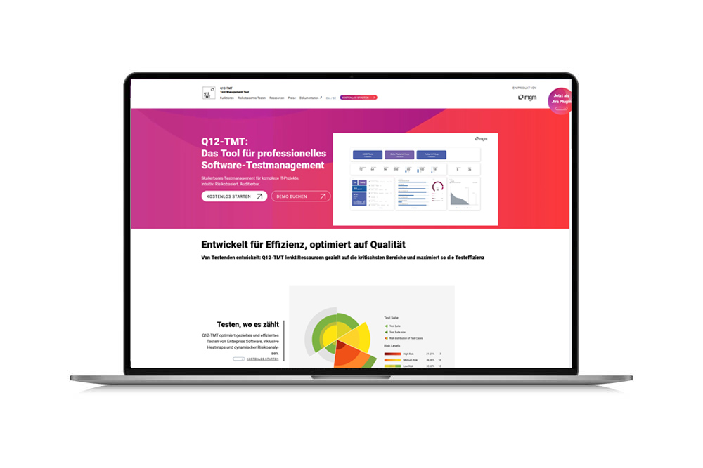 Screenshot der Produkt-Website q12-tmt.com