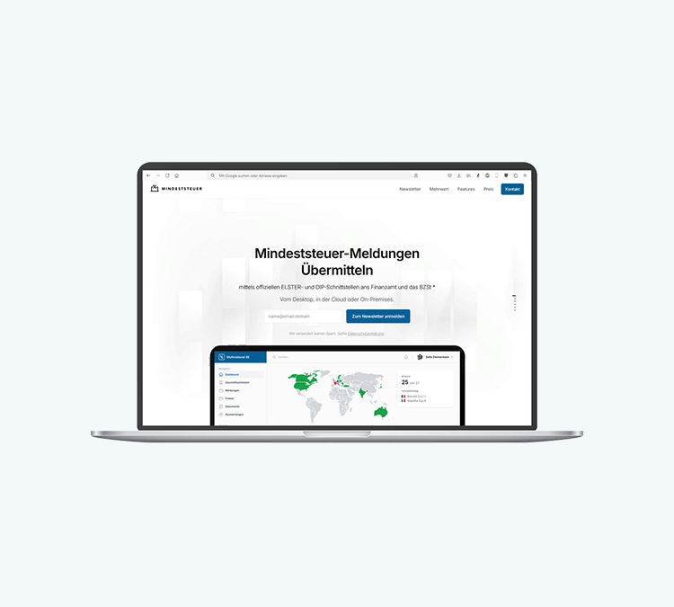 Statische Webseite für MindestSteuer App